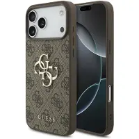 GUESS iPhone 18 Pro 4G Big Metal Logo Hybrid-deksel - Brun