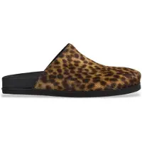 Semicouture for woman. Y6WZ04 Alethea brown leather clog (40), Flat, None, Casual, Animal Print