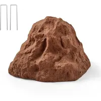 Vevor kunstig steindekke, utendørs kunstig steinpumpedeksel, realistisk naturlig tekstur, lett og værbestandig polyresin kunstig steinblokk for landskapsarbeid hagedekor, brun, liten størrelse