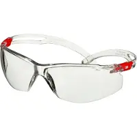 3M SecureFit 500 beskyttelsesbrille klar og rød Scotchgard klar linse