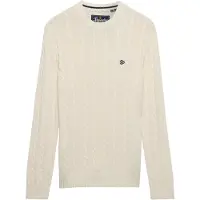 Superdry Cotton Cable Knit Crew Genser