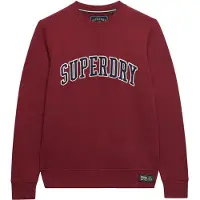 Superdry for man. M2014590A Red Athletic Applique Relaxed Sweatshirt (3XL), Casual, Maroon, Cotton