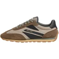 Pepe Jeans for man. PMS400052 Jason Retro beige sneakers (46), Fabric, Flat, Laces, Casual