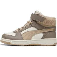 Puma Rebound Slam Mid Cosy Sneakers Kids, Shop, Mouse Gray/Birch/Warm White, 32