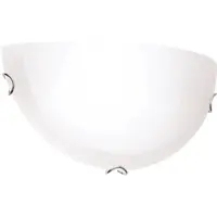 Orion Agada vegglampe, opalt glass, krom, halvsirkelformet