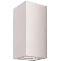 Orion Vegglampe Cube, hvit, høyde 15,5 cm, keramikk, opp/ned