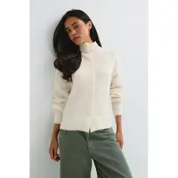 Gina Tricot  - Alpaca funnel knitted cardigan - Cardigans & strikkejakker - Hvit - XS - Dame