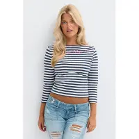 Gina Tricot  - 14+ fitted waist top - Topper - Blå - XS - Dame
