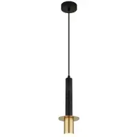 Globo Hengelampe Shanna, Ø 12 cm, svart/messing, stein/metall