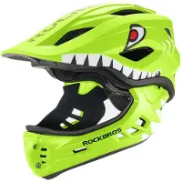 RockBros TT-32004 Shark fullface sykkelhjelm for barn / barnehjelm / hjelm med avtakbar hakebeskyttelse