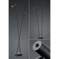 HELL LED-gulvlampe Tom, 2 lyskilde, svart