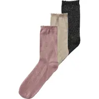 Name it Sokker - NkfGlitter - 3-pack - Woodrose/Moonbeam - - 31/33 - Sokker