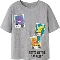 Name it T-skjorte - NkmSebast - Pokémon - Grey Melange - - 7-8 år (122-128) - T-skjorte