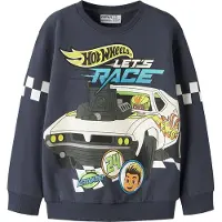 Name it Collegegenser - NmmSloan - Hotwheels - Ombre Blue/Melnan - - 2 år (92) - Collegegenser