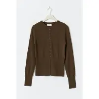 Gina Tricot  - Shaped knitted wool cardigan - Cardigans & strikkejakker - Brun - S - Dame