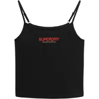 Superdry for woman. W6011836A T-shirt with Sportswear logo, black (XS), Casual, Cotton, Sleeveless / Straps