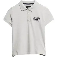 Superdry for woman. W6011869A Slim fit polo shirt 90s grey (M), Casual, Cotton, Short sleeve