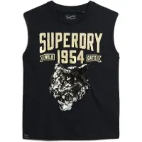 Superdry for woman. W6011899A Tight T-shirt black (XS), Casual, Cotton, Sleeveless / Straps