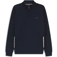 BOSS for man. 50566915 Half-zip mock neck sweatshirt Sense navy blue (XL), Casual, Cotton