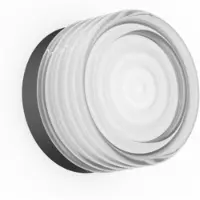 Wever & Ducre LED-vegglampe Hajo svart/klar, faset, 2700 K
