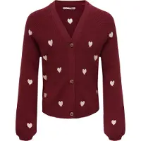 Kids Only Cardigan - KogDana - V-hals - Cabernet/Emballasje Tofu - - 13-14 år (158-164) - Cardigan