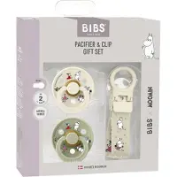 BIBS x Mummitrollene Gavepakke - Smokker/Smokkesnor - Str. 2 - I - - 6-18 md - Smokk