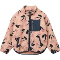 Liewood Fleecejakke - Teddy - Nolan - MEGA Cherry Heart/Rosey - - 6 år (116) - Fleecejakke