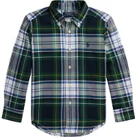 Ralph Lauren Skjorte - White/Green Multi - - 18-20 år - Skjorte