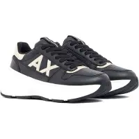 Armani Exchange for woman. XW003106AF27406MZ815 Sneaker with perforated toe cap and wide black rubber sole (38.5), 1 to 3 cm, Laces, Cas
