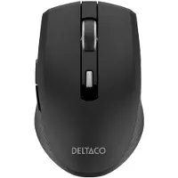 Deltaco Silent Wireless USB-C Travel Mouse with USB-C Rece - Mus - 6 knapper - Svart