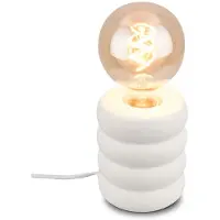 Briloner Bordlampe Foam, matt hvit, keramikk, E27, 25 W, Ø 10 cm