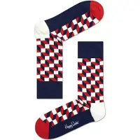 Happy socks Bleu Filled Optic Lange Sokker