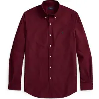 Ralph Lauren for man. 710805564526 Custom Fit Dyed Oxford Shirt burgundy (S), Casual, Maroon, Cotton, Long sleeve