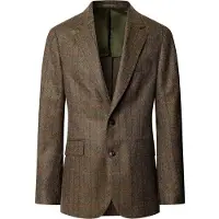 Hackett for man. HM4400213 Olive-brown Cash Tattersall jacket (42/32), Casual, Green, Wool, Classic