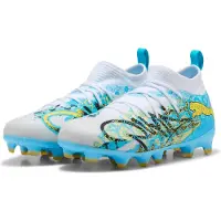 Puma FUTURE 9 MATCH PLAYMAKER FG/AG Football Boots Youth, Age, White/Vibrant Blue/Sun Stream, 33