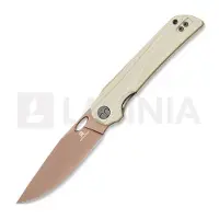 Bestechman Smuga - Gold PVD - G10 foldekniv, beige