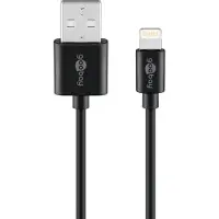 Goobay Lightning USB charging and sync cable, 1 m, black - MFi cable for Apple iPhone/iPad, black