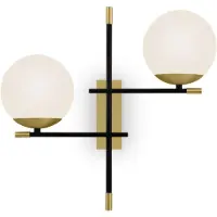 Maytoni Nostalgia vegglampe 2 lyskilder av glass