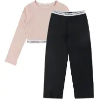 Calvin Klein Pysjamas - Spansk villa/Svart/Rosa - - 14-16 år (164-176) - 2-delt nattøy