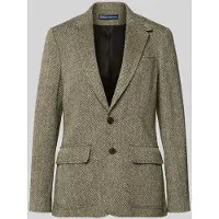 Ralph Lauren for woman. 211891070002 Single breasted blazer in herringbone herringbone grey-green (44), Casual, Linen, Classic