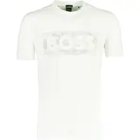 BOSS for man. 50559363 Globe LogoPattern white T-shirt (XL), Casual, Cotton, Short sleeve