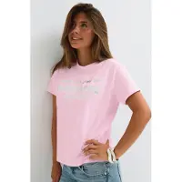 Gina Tricot  - 14+ printed tee - Topper - Rosa - XXS - Dame