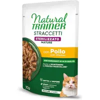 NATURAL TRAINER Straccetti Mature Sterilised strimler i saus - 56 x 70 g med kylling