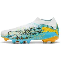Puma FUTURE 9 MATCH PLAYMAKER FG/AG Football Boots Unisex, Shoes, White/Vibrant Blue/Sun Stream, 44