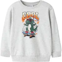 Name it Collegegenser - NmmLorenzo - Light Grey Melange - - 5 år (110) - Collegegenser