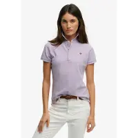 Superdry for woman. W6012208A Heritage Slim Fit lilac polo shirt (L), Casual, Purple, Cotton, Short sleeve