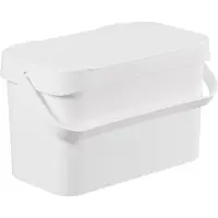 Smartstore Bioavfallsbeholder Collect Biowaste, 5 L, hvit bioavfallskurv med håndtak og holderring - 1 stk (320110)