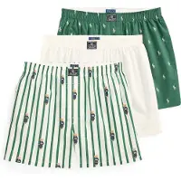 Ralph Lauren for man. 714830273051 Set of 3 cotton boxers, green and white (S), Casual