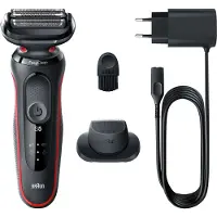 Braun Series 5 51-R1200s barbermaskin AutoSense, svart, rød