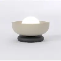 Emibig Bordlampe Ozzy LN1, beige, stål/glass, høyde 13 cm, G9